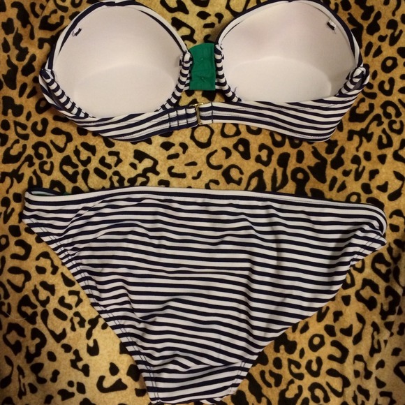 Blue Striped Swimsuit - Picture 2 of 3