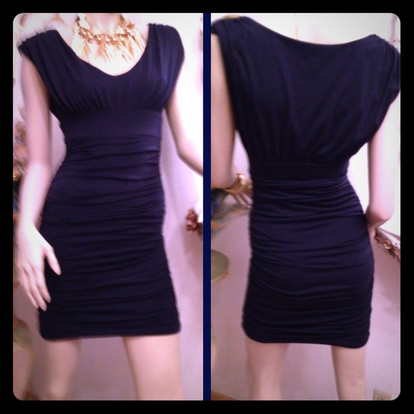 Dark Blue Asymmetrical Ruched