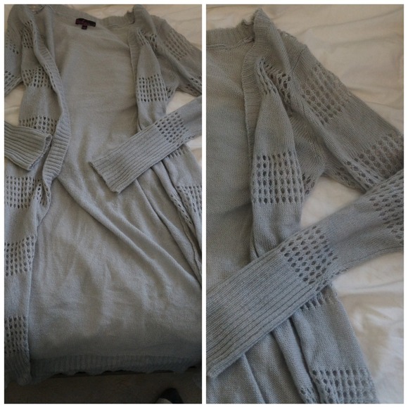 Long Grey Knitted Cardigan