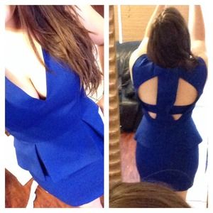 Black halo cut out dress