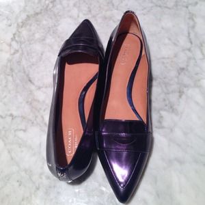 Brand new, metallic purple COACH flats sz 38