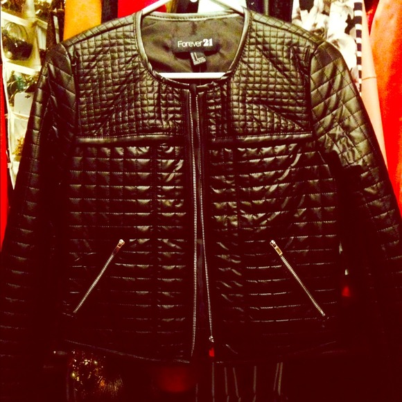 Black faux leather jacket