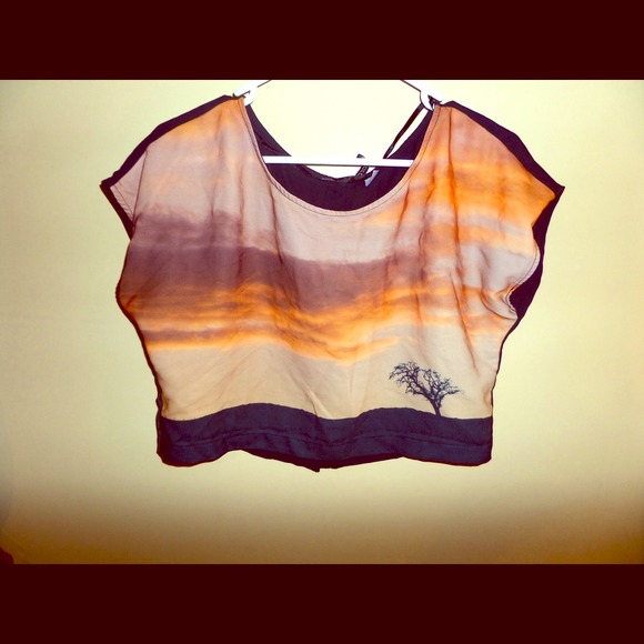 Sunset & Tree Crop Tee