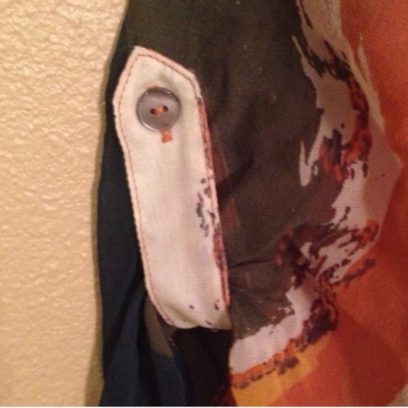 Boho Colorful Abstract Silk Blouse - Picture 4 of 4