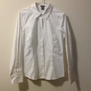 Ann Taylor White Button Down Shirt