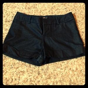Dressy dark wash denim shorts