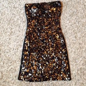 Fun black and gold sequin dress