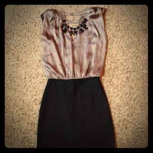 Gray and black dress