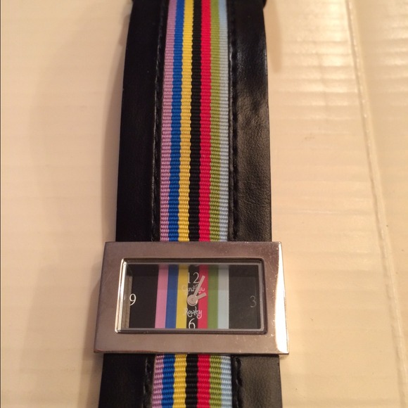 Cynthia Rowley Multi Stripe Wide Band Watch