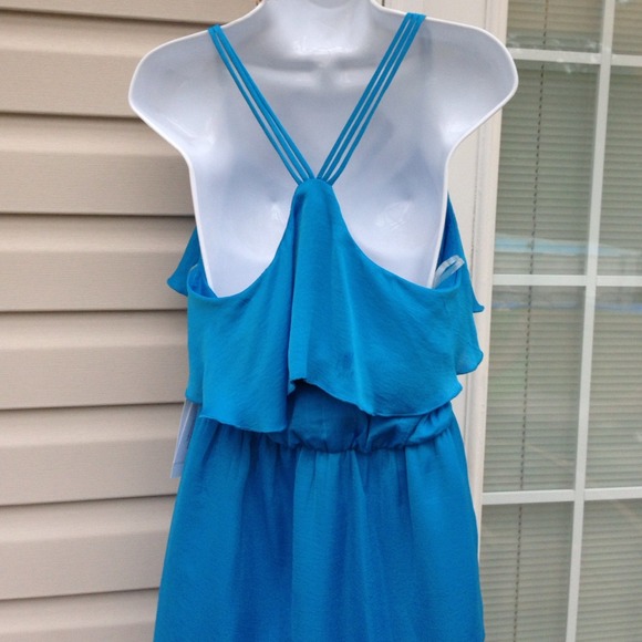 Electric blue ruffle razor back dress. In size Med - Picture 3 of 4