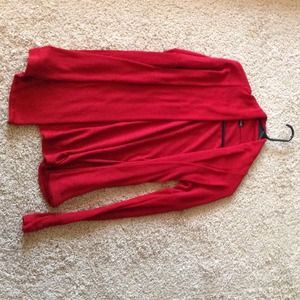 Red cardigan