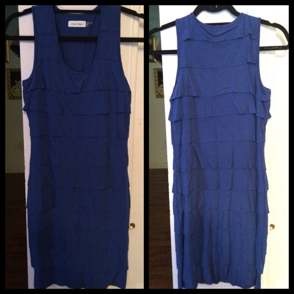 Calvin Klein Dresses Authentic Calvin Klein Royal Blue Ruffled