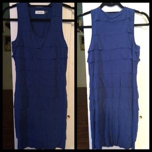 Authentic Calvin Klein Royal Blue Ruffled Dress