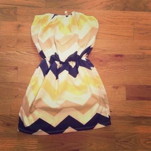 Chevron strapless boutique dress