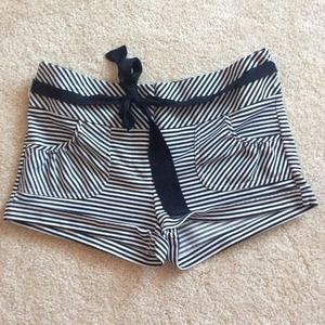 Striped high waisted shorts