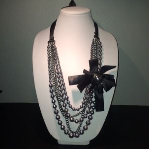 Layered necklace.