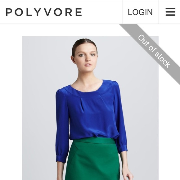 ❌SOLD❌ NWT Kate Spade Cobalt Blue Silk Top - Picture 2 of 4