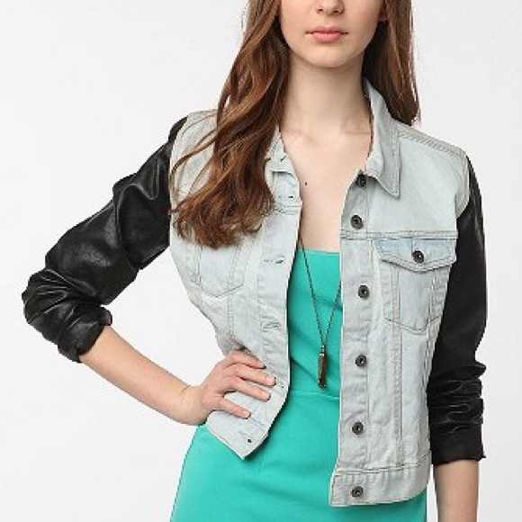 Urban Outfitters Denim and Faux Leather Jacket