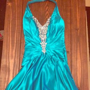 Turquoise Sequin Cocktail Dress