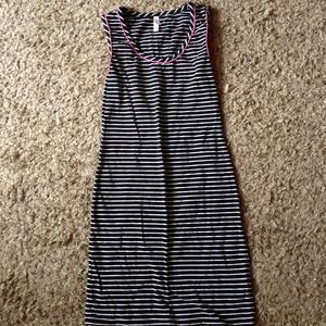 Black and white stripped cotton dress