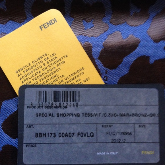 HP {Satin FENDI Tote} in Blue Leopard - Picture 4 of 8