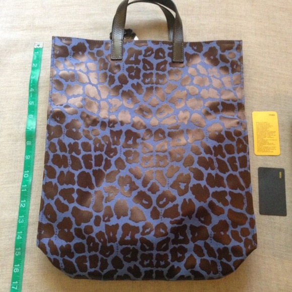 HP {Satin FENDI Tote} in Blue Leopard - Picture 2 of 8