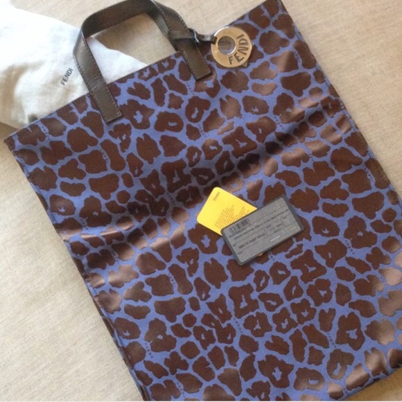 HP {Satin FENDI Tote} in Blue Leopard - Picture 5 of 8