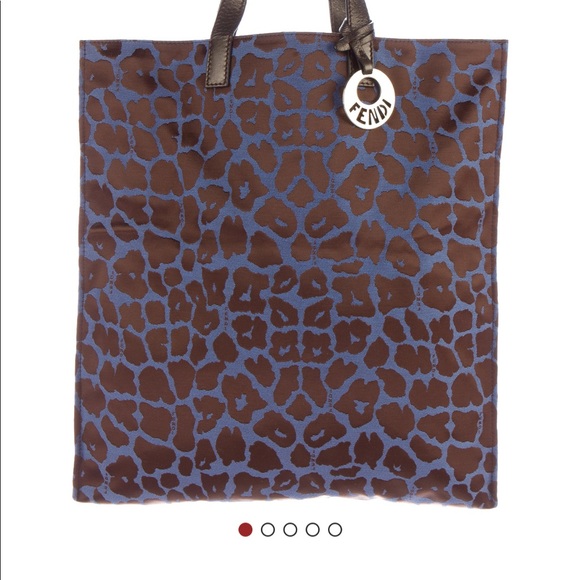 HP {Satin FENDI Tote} in Blue Leopard - Picture 7 of 8