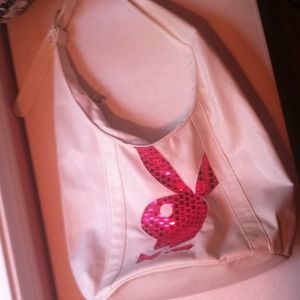 White and Pink Playboy Purse
