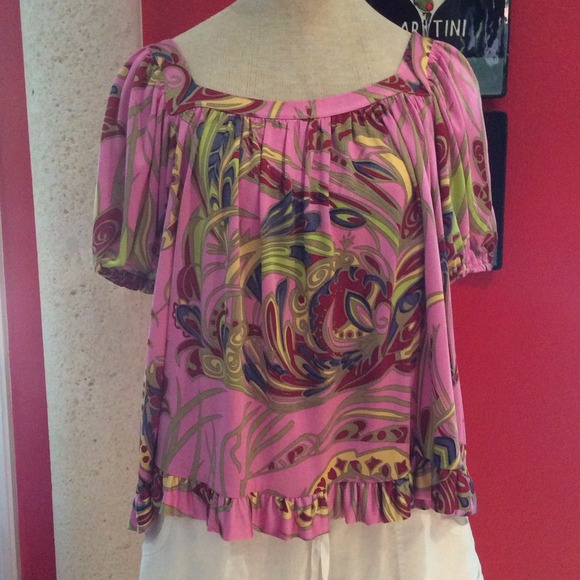 Reduced Gorgeous 100% silk high low designer top