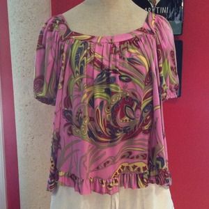 Reduced Gorgeous 100% silk high low designer top