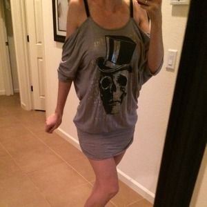 Skull zip back club style dress