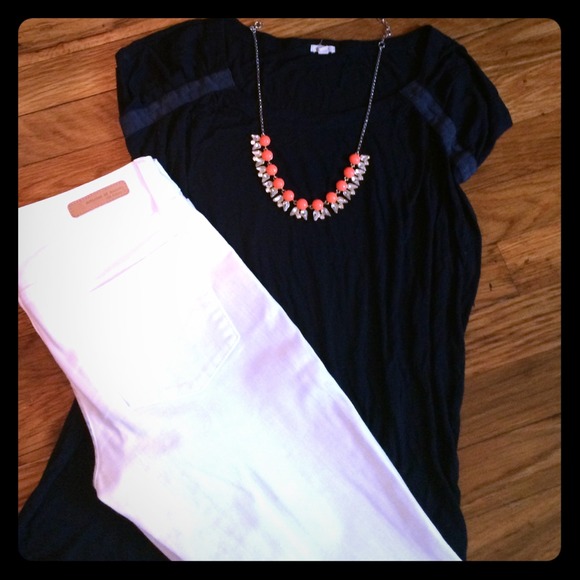 Semi-Sheer Navy J. Crew Top! - Picture 1 of 3