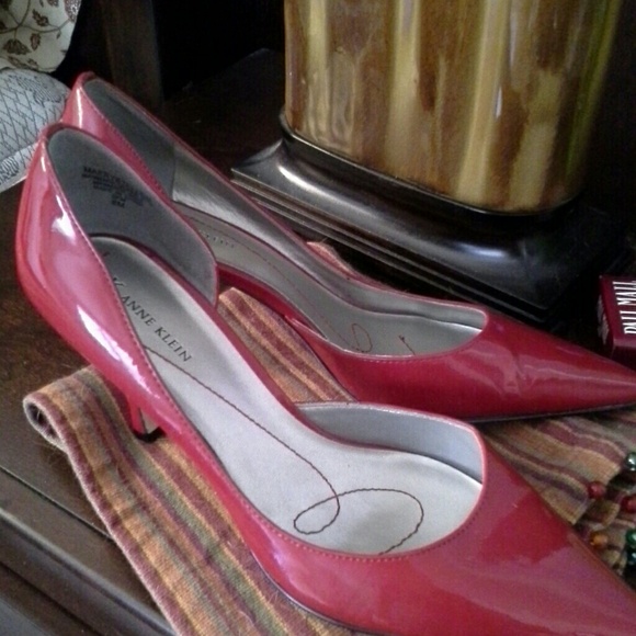 Ann Klein red patent leather heels.
