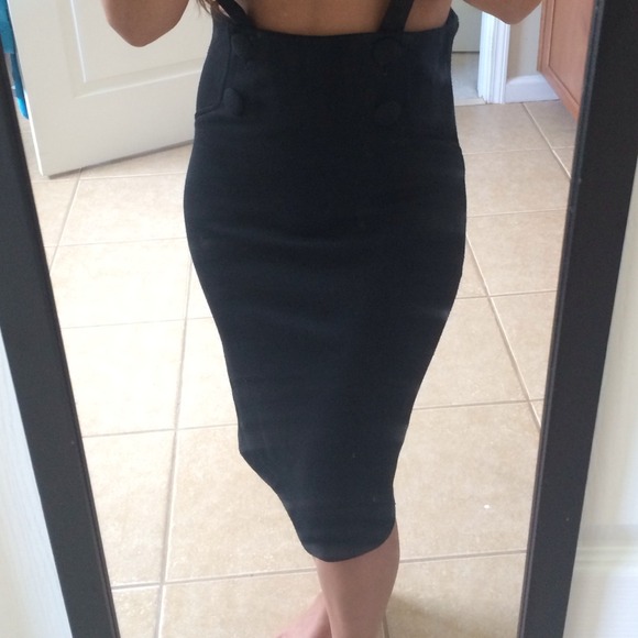 F21 High waisted pencil skirt with straps