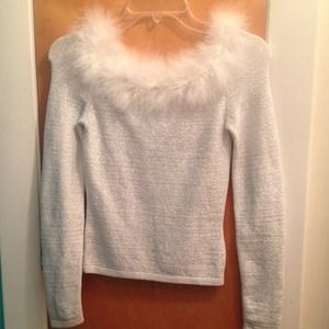 Silver sweater great for New Years Eve NWOT