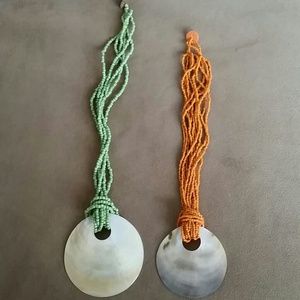 Bundled Shell Beaded Necklaces
