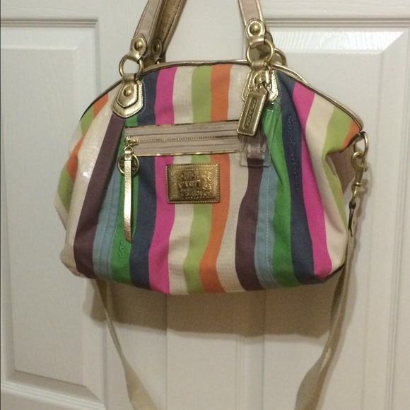 Coach Poppy Striped Handbag