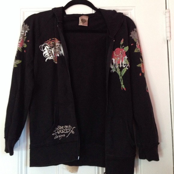 Ed hardy zip up sweatshirt