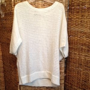 White Knit Short Sleeve Sweater