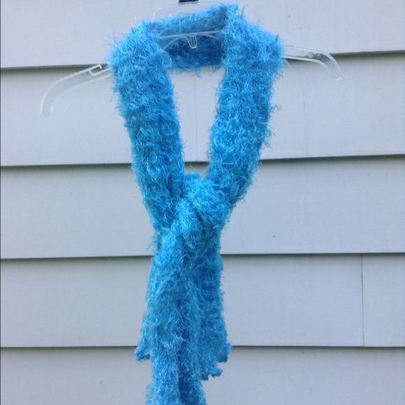 Bright blue scarf