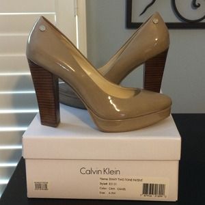 Calvin Klein Emmy two tone patent shoe