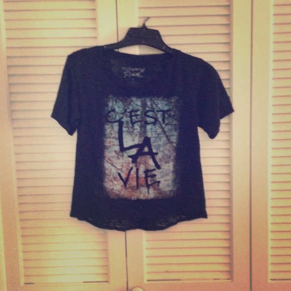 Sheer c'est la vie crop top