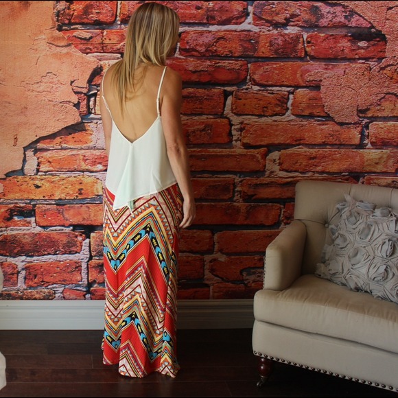 Ethnic print chevron maxi skirt - Picture 2 of 2