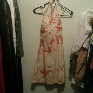 Orange and beige dress