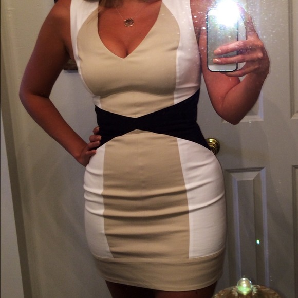 Bebe cocktail dress - color block style - Picture 2 of 4