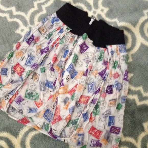 Anthropologie, flowy postal skirt!