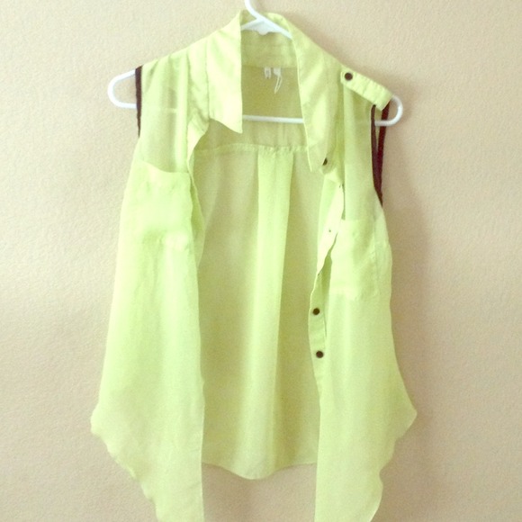 Neon and black top. Perfect for summer! - Picture 1 of 1