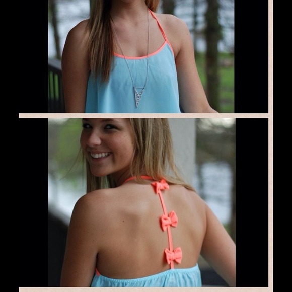 spaghetti strap tank with bows