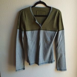 Green Long Sleeved prAna Cotton/Wool Shirt